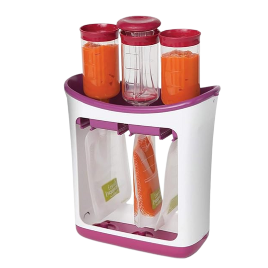 Compression station for homemade baby food.